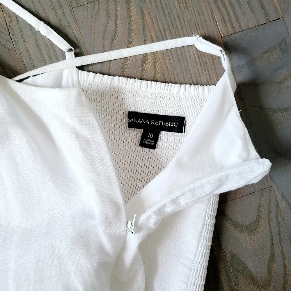 Banana Republic Wide Leg Cropped Linen Jumpsuit